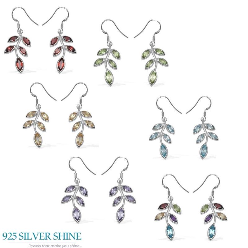 Genuine Multi Gemstone Earrings In Fine 925 Sterling Silver 925SE711_2