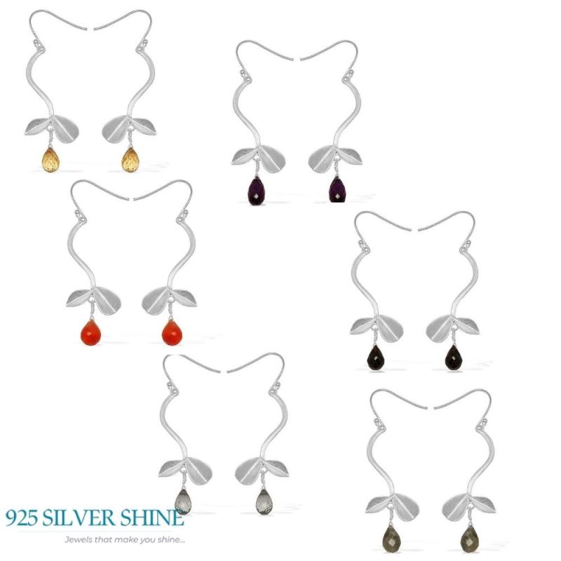 Natural Citrine Gemstone Earrings In 925 Sterling Silver Jewelry 925SE730_2
