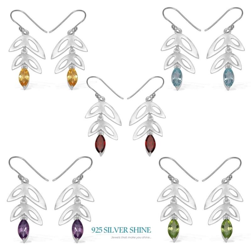 925 Sterling Silver Earrings In Citrine Gemstone Jewelry 925SE758_2