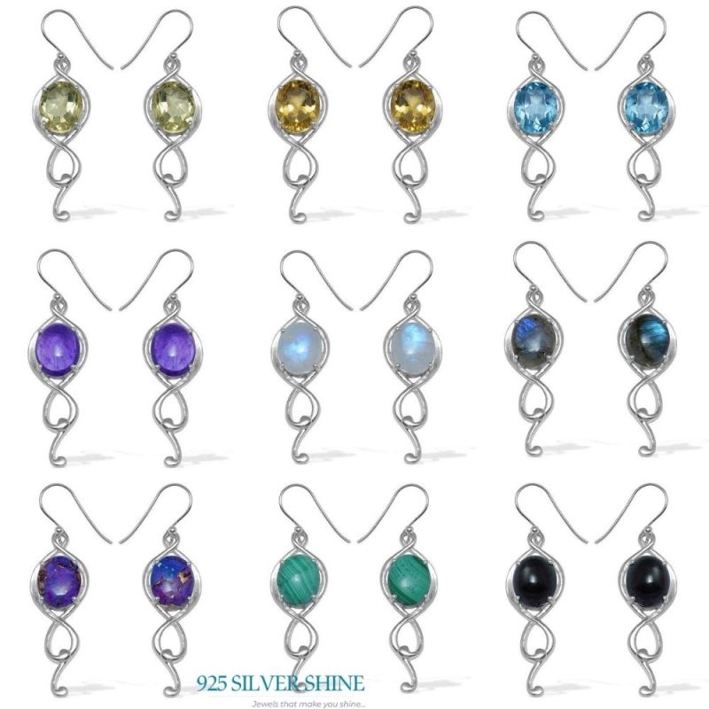 925 Sterling Silver Earrings In Black Onyx Gemstone Jewelry 925SE828_2