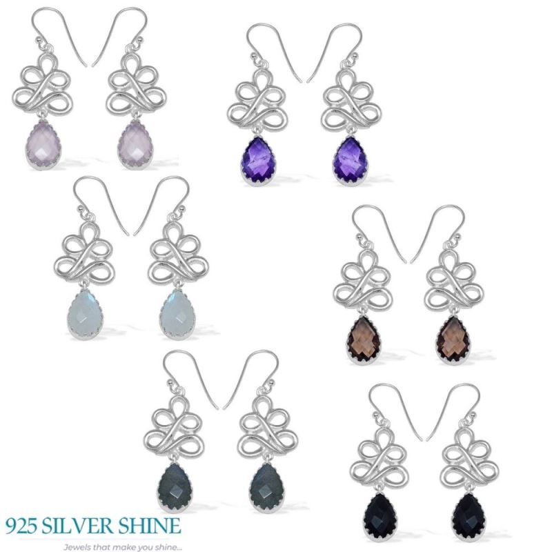 925 Sterling Silver Earrings In Iolite Gemstone Jewelry 925SE838_2
