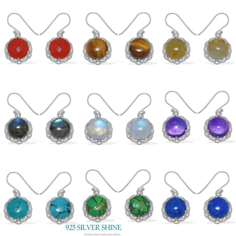 925 Sterling Silver Handmade Earrings In Golden Rutile Gemstone Jewelry 925SE851_2