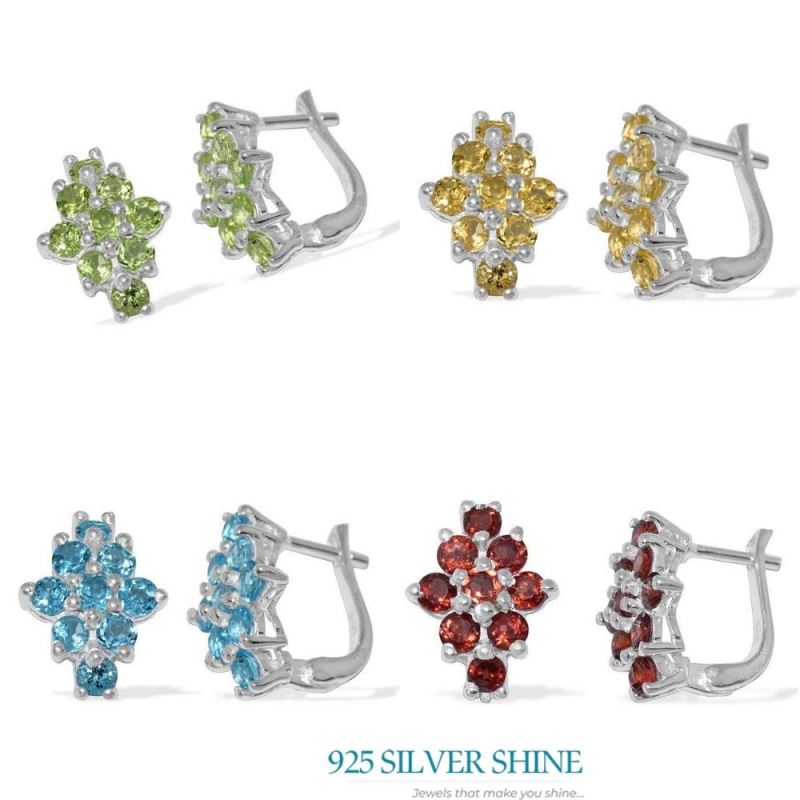 925 Sterling Silver Earrings In Natural Peridot Gemstone 925SE879_2