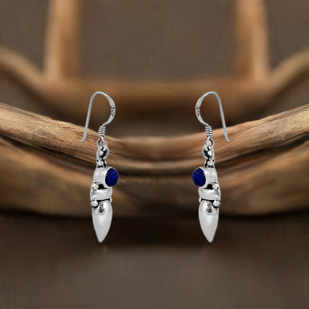 Natural Lapis Lazuli Cabochon Gemstone In 925 Sterling Silver Jewelry 925SE91_0