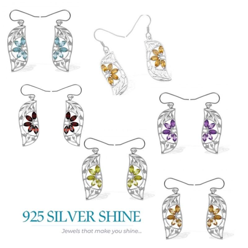 925 Sterling Silver Handmade Earrings In Blue Topaz Gemstone Jewelry 925SE914_2