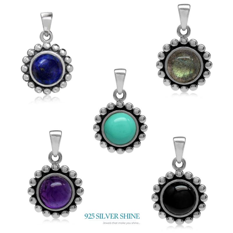 925 Fine Silver Pendants In Labradorite Gemstone Jewelry 925SP02-2_3