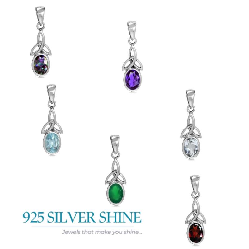 Solid Sterling Silver Handmade Pendants In Green Onyx Gemstone Jewelry 925SP06-1_3