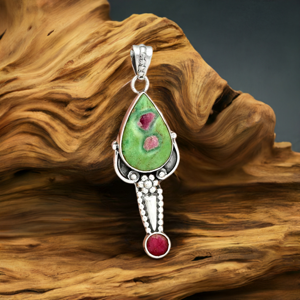 Multi Gemstone Handmade Pendants In 925 Sterling Silver Jewelry 925SP081-5