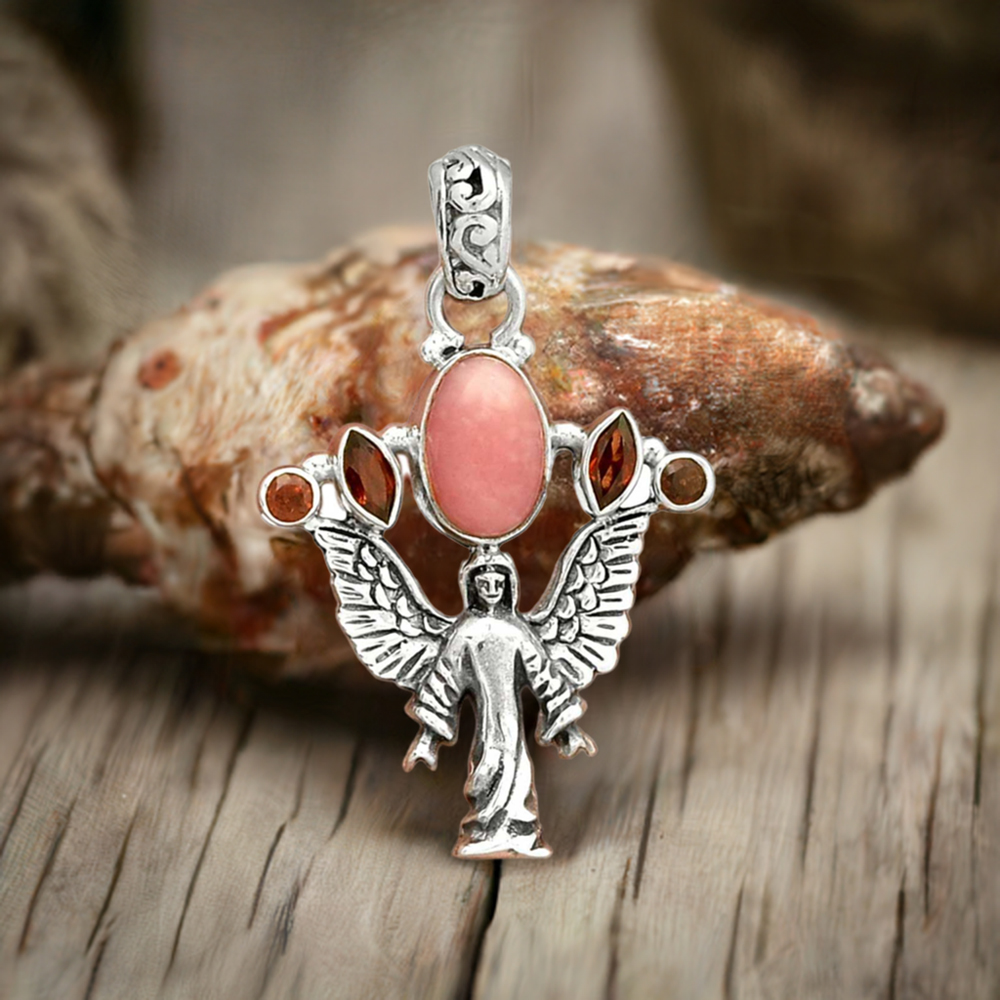 Fine Sterling Silver Pendants In Multi Gemstone Jewelry 925SP089-1