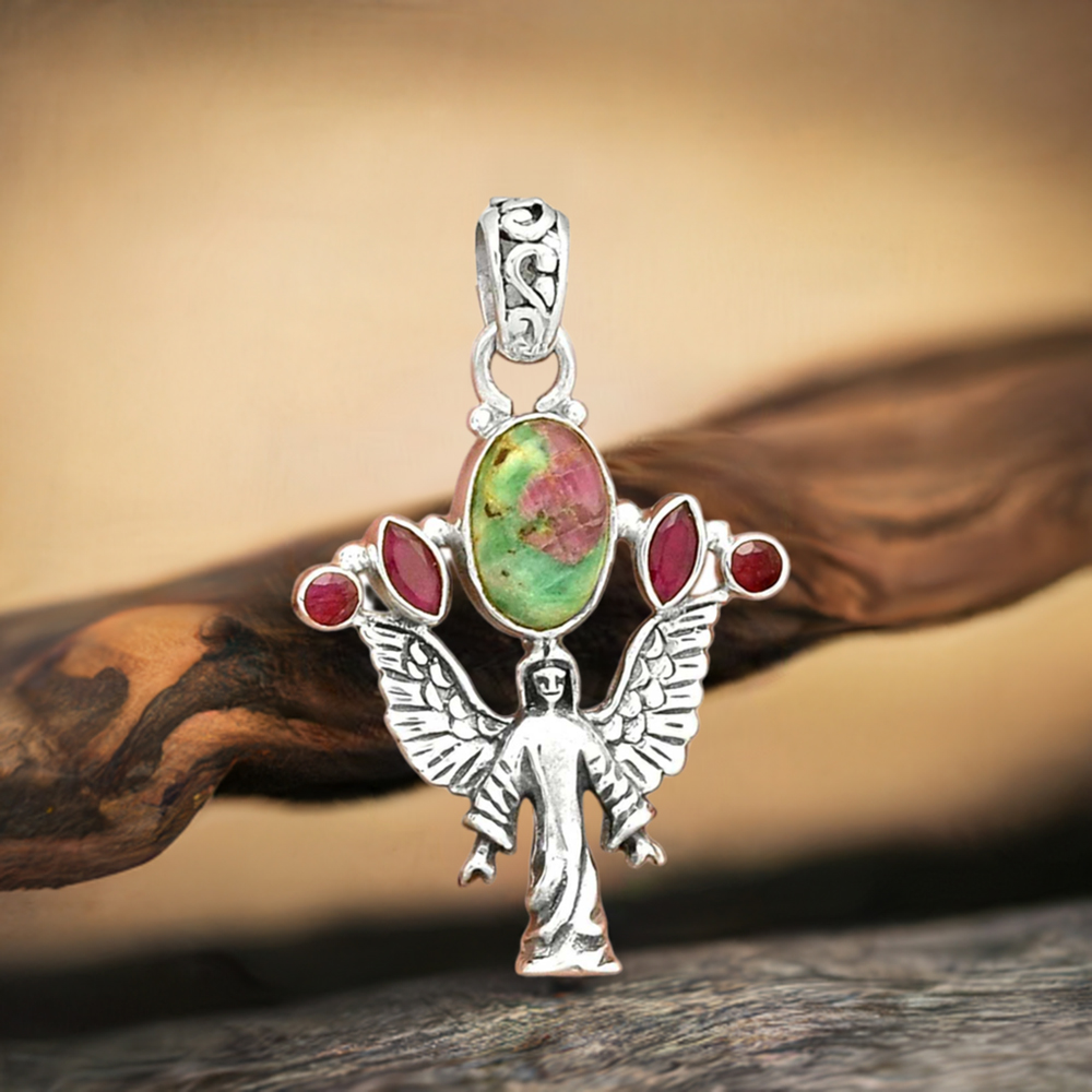 Multi Gemstone Handmade Pendants In 925 Sterling Silver Jewelry 925SP089-4