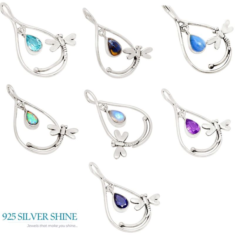 Kyanite Gemstone Pendants In Fine Sterling Silver Jewelry 925SP105-1_3
