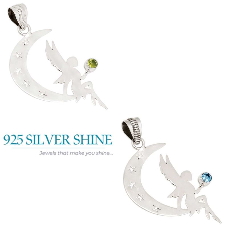925 Fine Silver Pendants In Citrine Gemstone Jewelry 925SP114-3_3