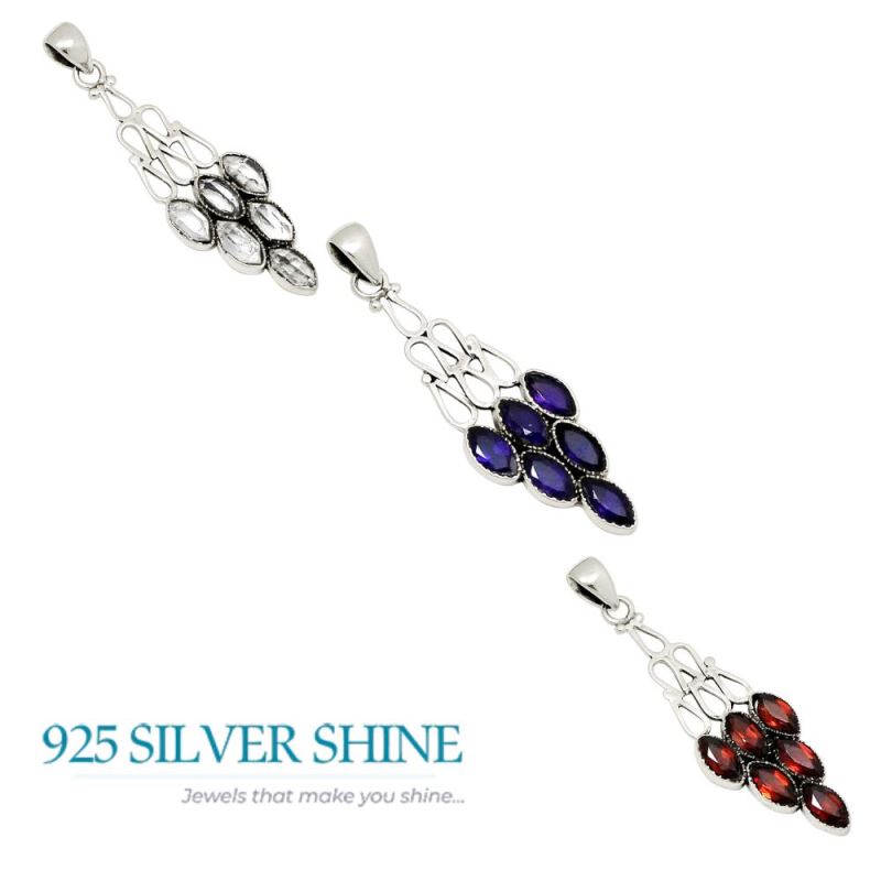 Amethyst Gemstone Pendants In 925 Solid Silver Jewelry 925SP116-2_3