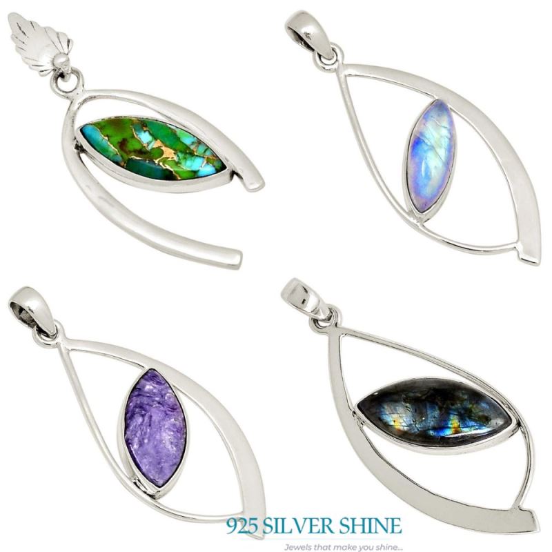 Charoite Gemstone Handmade Pendants In Solid Sterling Silver Jewelry 925SP122-1_3