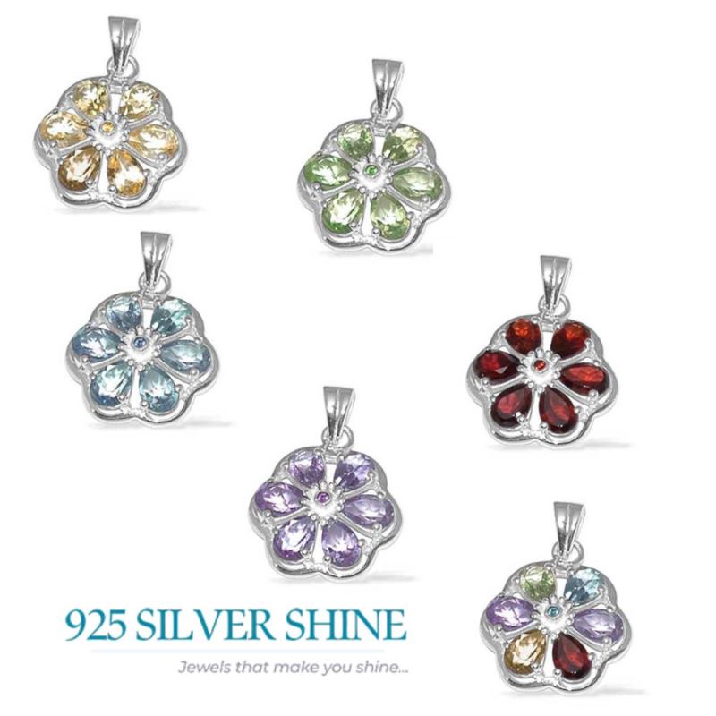 Solid Sterling Silver Handmade Pendants In Citrine Gemstone Jewelry 925SP1372_1