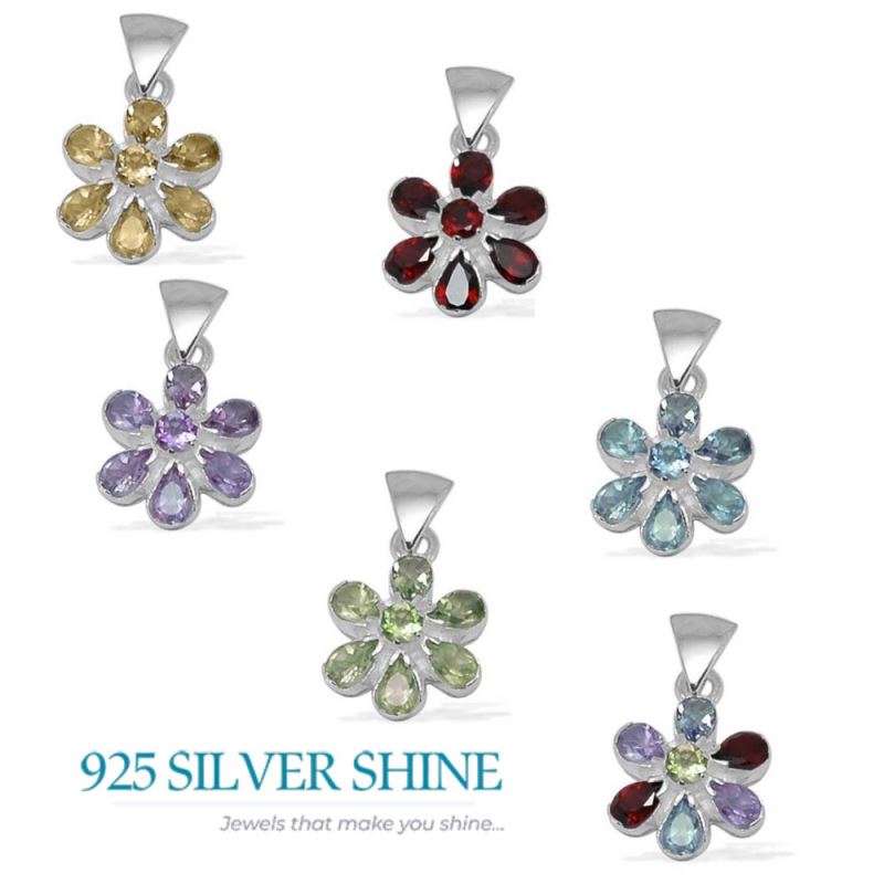 Blue Topaz Gemstone Pendants In 925 Fine Silver Jewelry 925SP1400_1