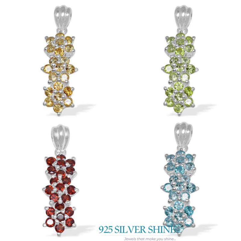 925 Solid Silver Pendants In Citrine Gemstone Jewelry 925SP1484_2