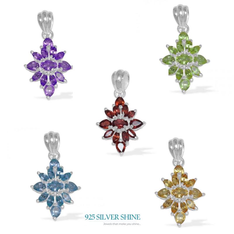Blue Topaz Gemstone Pendants In 925 Solid Silver Jewelry 925SP1514_1