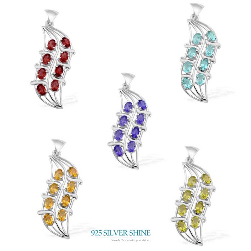 925 Sterling Silver Handmade Pendants In Blue Topaz Gemstone Jewelry 925SP1536_1