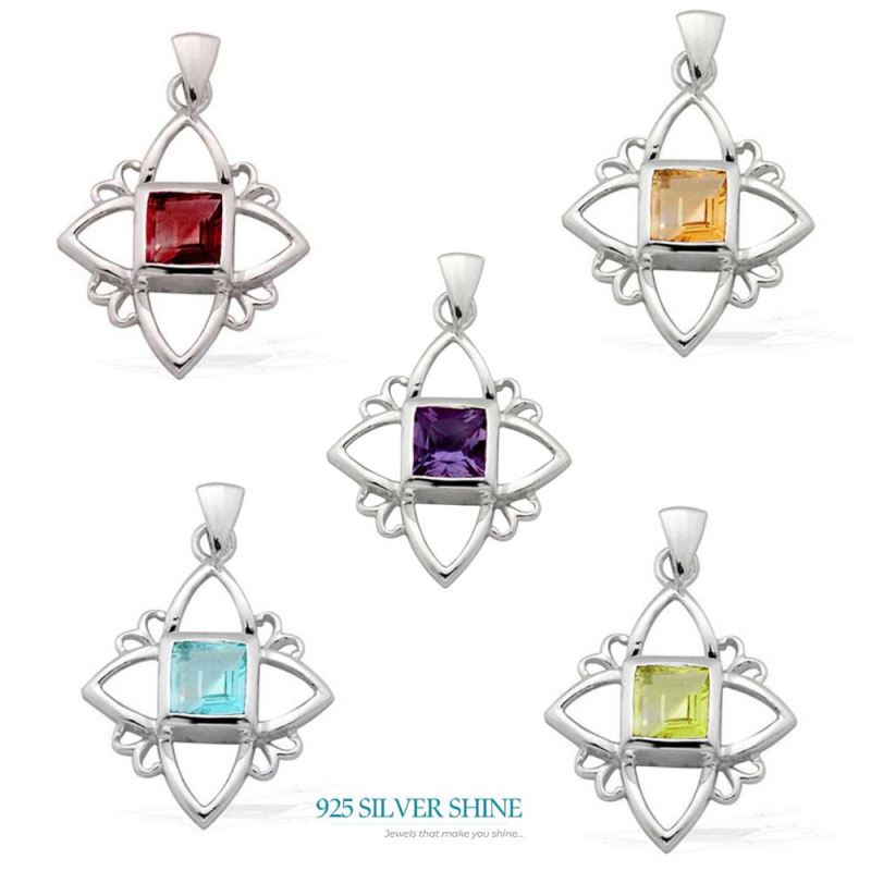Peridot Gemstone Pendants In Fine Sterling Silver Jewelry 925SP1563_2