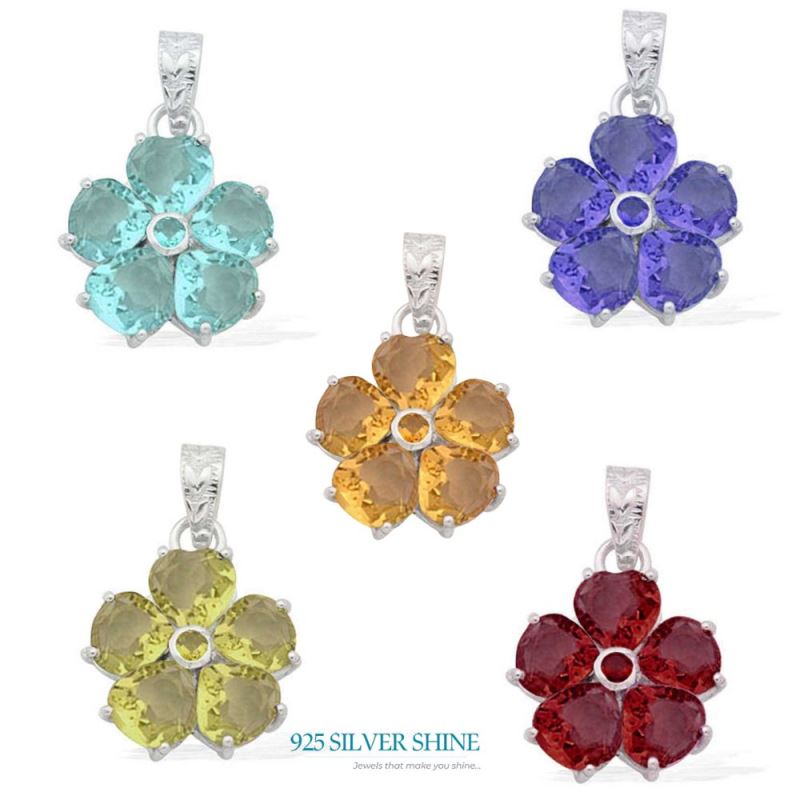 Fine Sterling Silver Pendants In Peridot Gemstone Jewelry 925SP1578_1