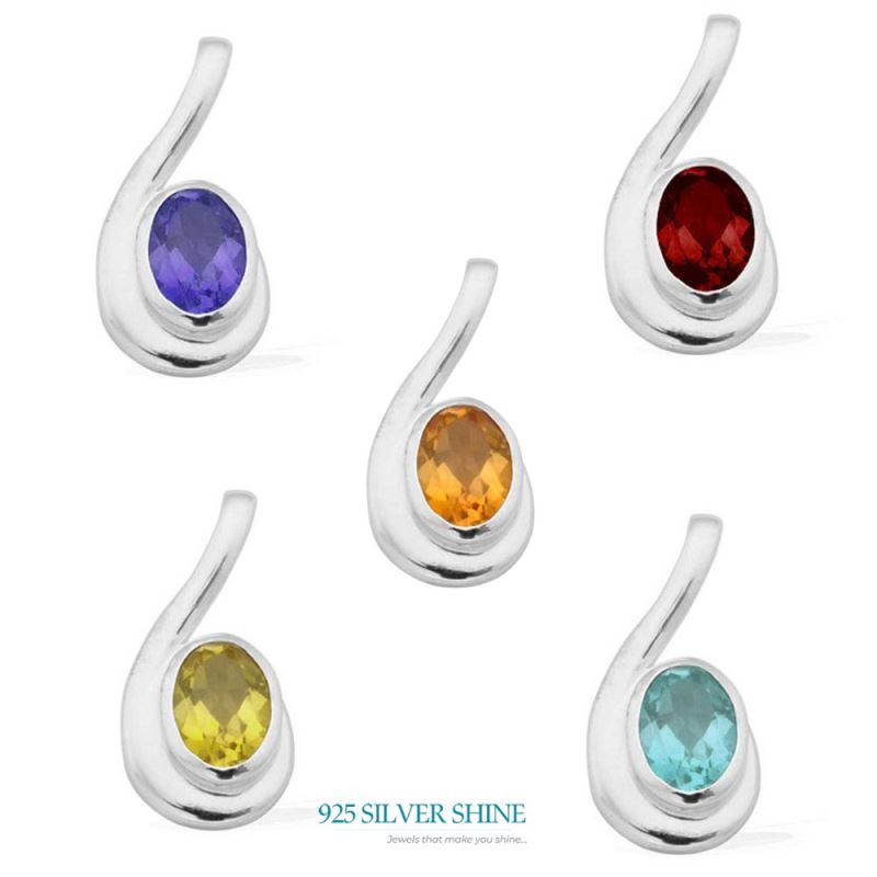 Fine Sterling Silver Pendants In Lemon Quartz Gemstone Jewelry 925SP1618_2