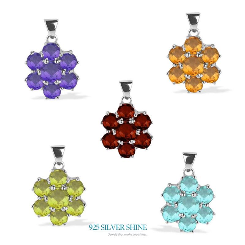 Fine Sterling Silver Pendants In Peridot Gemstone Jewelry 925SP1628_1