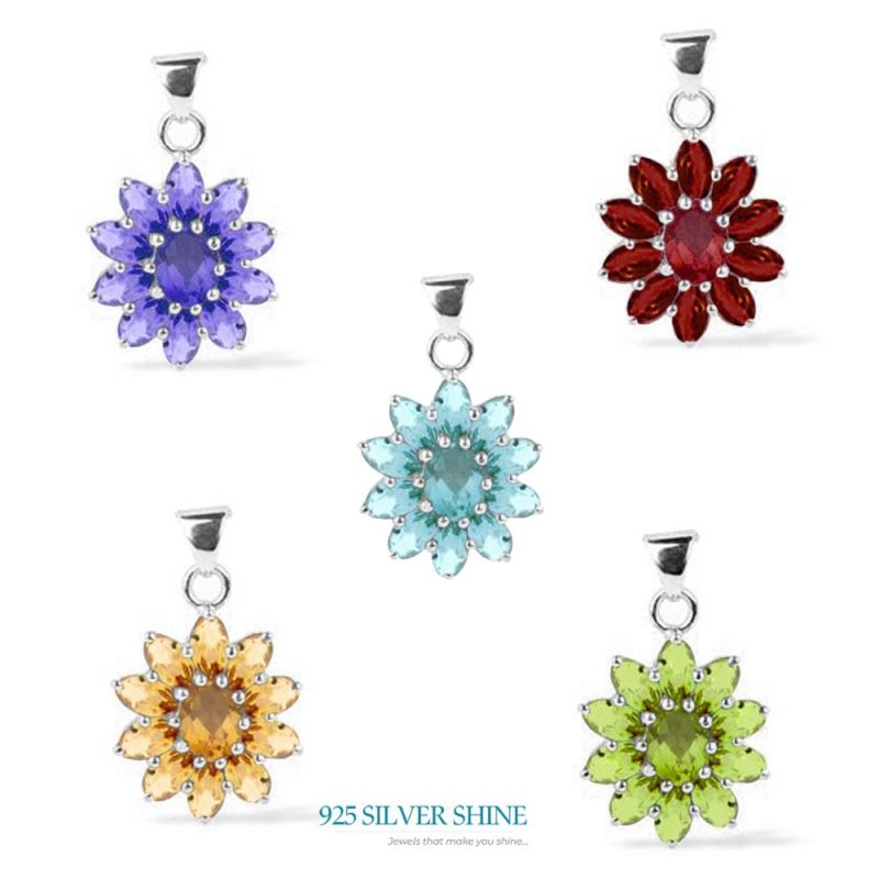 Blue Topaz Gemstone Handmade Pendants In 925 Sterling Silver Jewelry 925SP1641_1