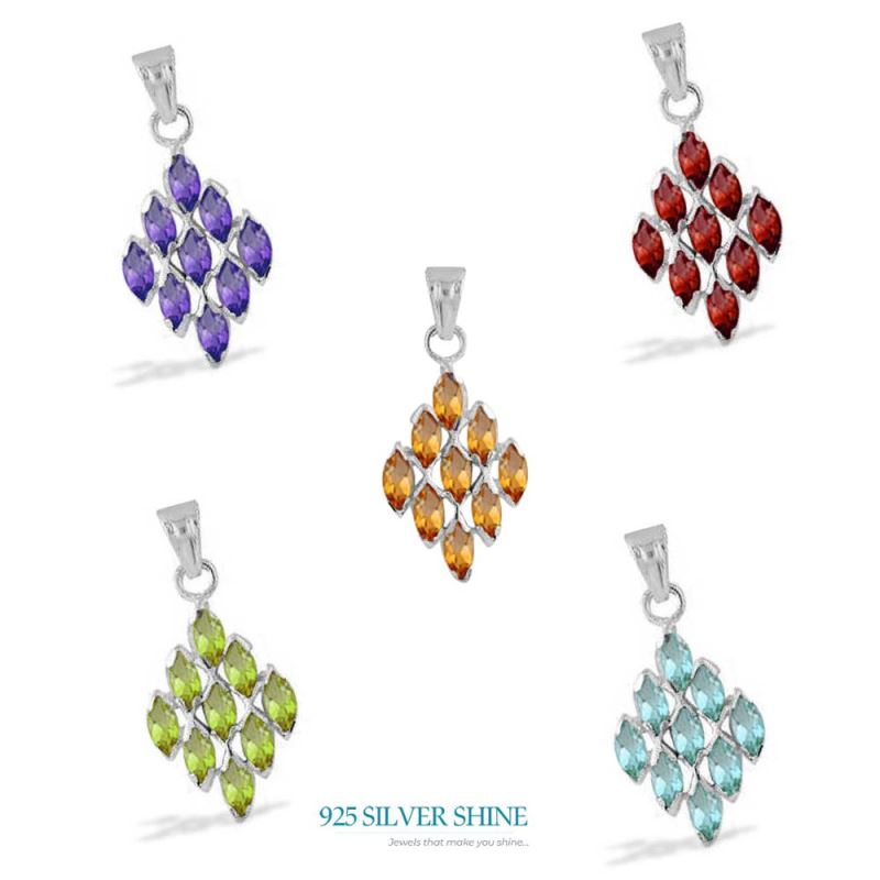 Citrine Gemstone Pendants In 925 Fine Silver Jewelry 925SP1660_1