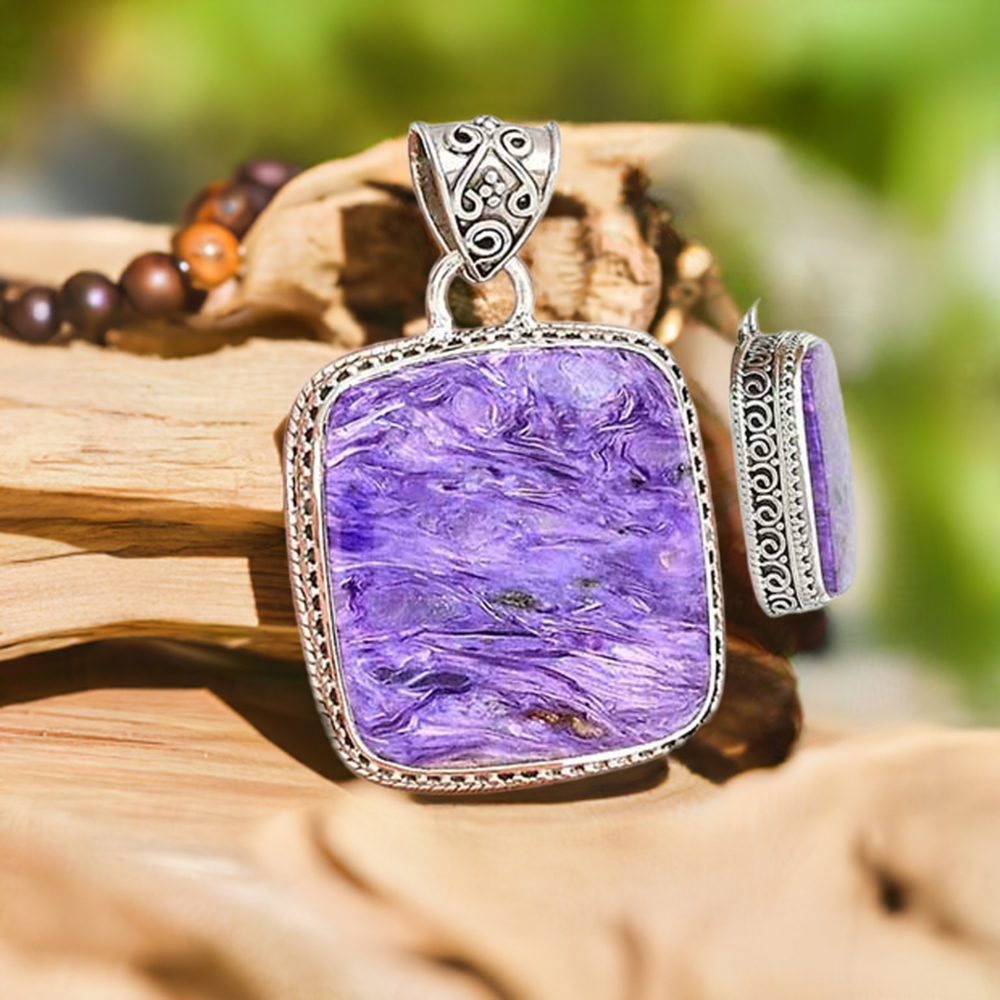 Charoite Gemstone Handmade Pendants In 925 Sterling Silver Jewelry 925SP181