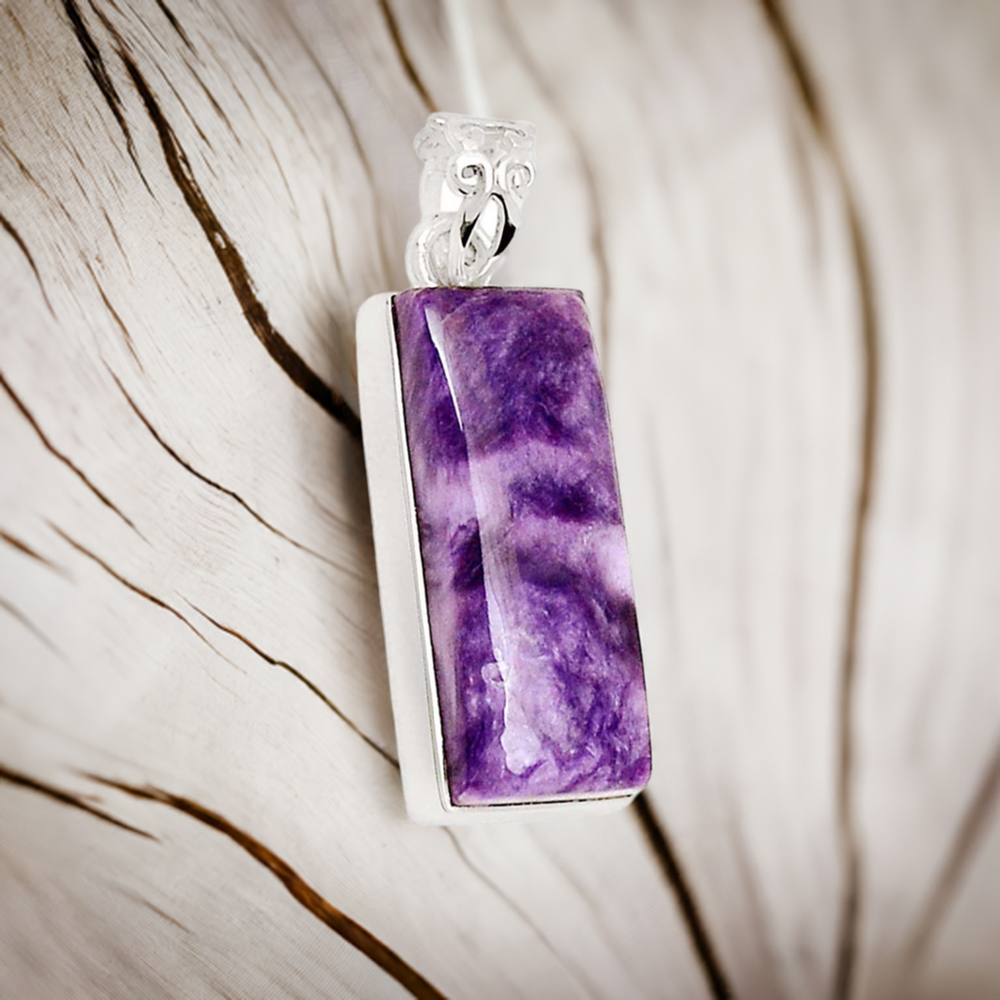 Charoite Gemstone Pendants In Fine Sterling Silver Jewelry 925SP183