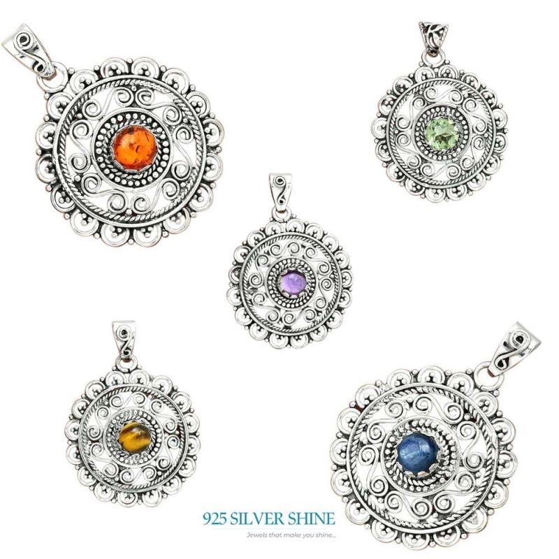 925 Sterling Silver Handmade Pendants In Kyanite Gemstone Jewelry 925SP19-2_5