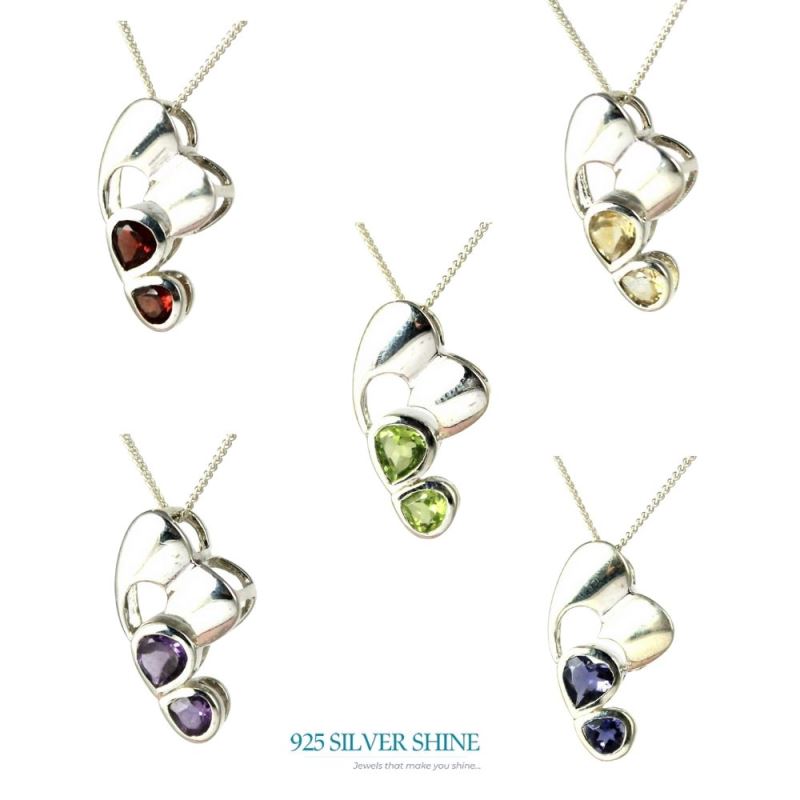 Garnet Gemstone Pendants In 925 Fine Silver Jewelry 925SP209-3_3