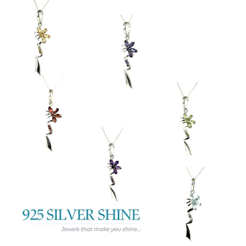 Blue Topaz Gemstone Handmade Pendants In Solid Sterling Silver Jewelry 925SP212-1_2