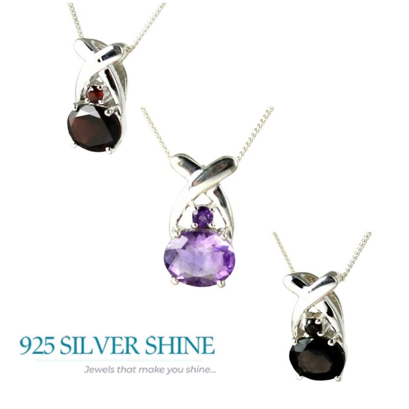 Garnet Gemstone Handmade Pendants In 925 Sterling Silver Jewelry 925SP217-1_2