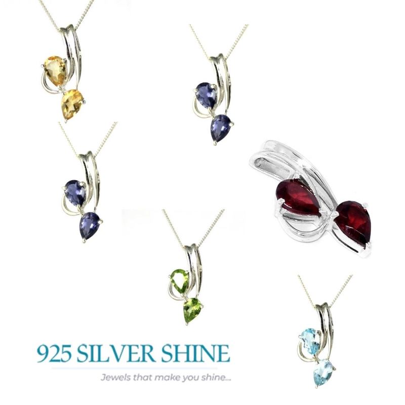Iolite Gemstone Pendants In 925 Fine Silver Jewelry 925SP221-3_2
