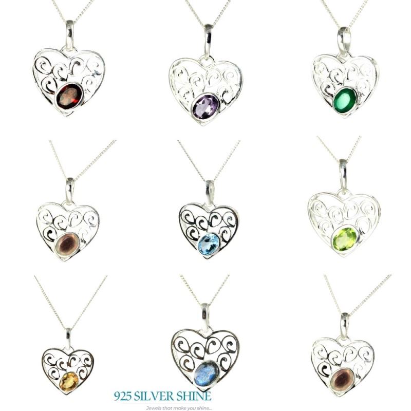 Fine Sterling Silver Pendants In Opal Gemstone Jewelry 925SP222-10_1