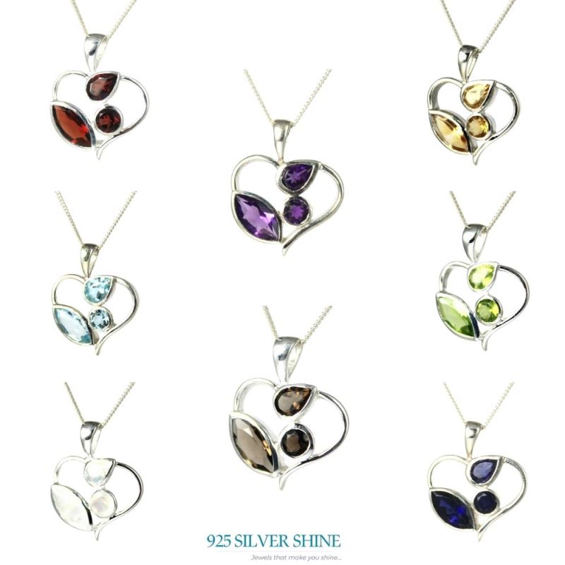 925 Sterling Silver Handmade Pendants In Smokey Gemstone Jewelry 925SP229-4_1