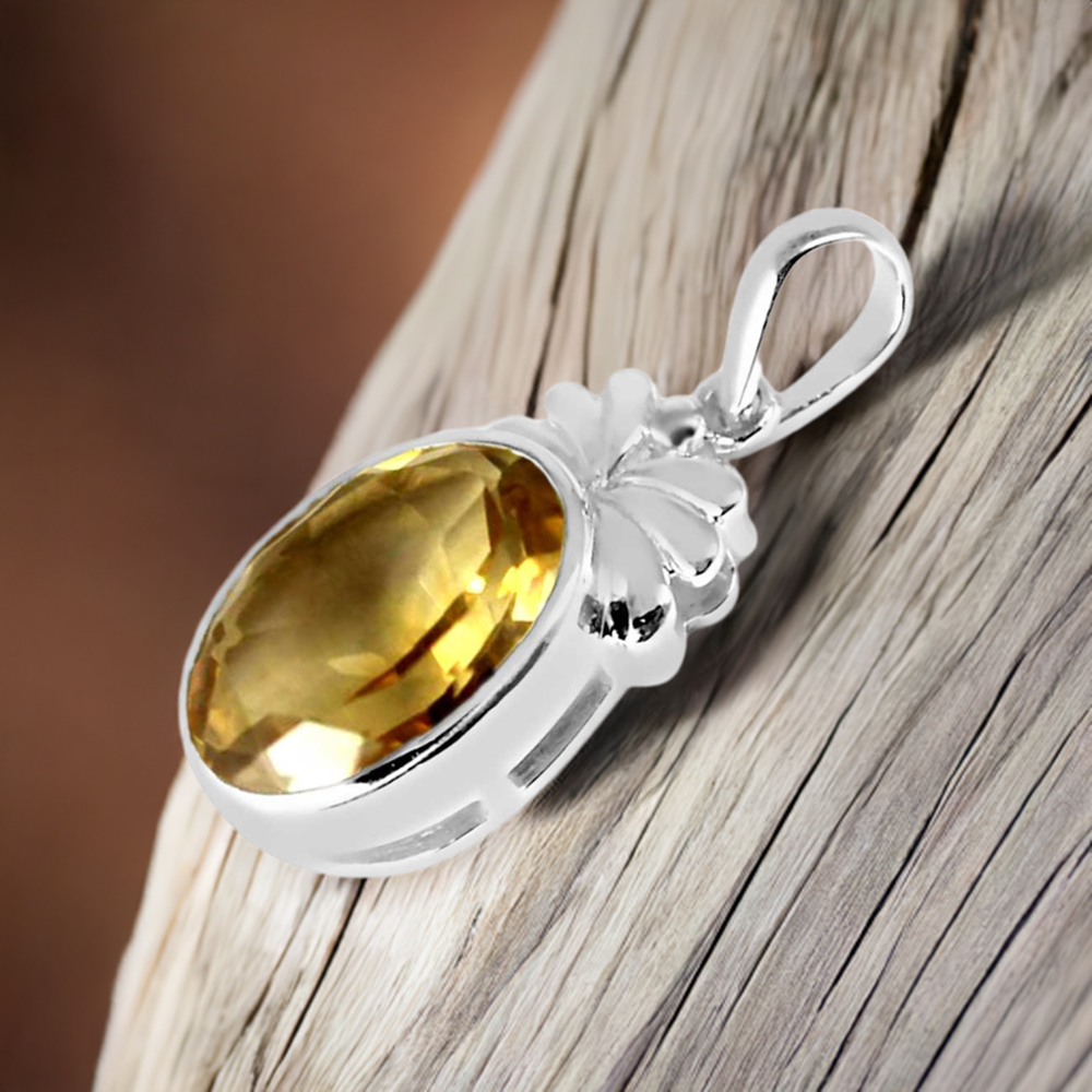 Citrine Gemstone Handmade Pendants In 925 Sterling Silver Jewelry 925SP236-2