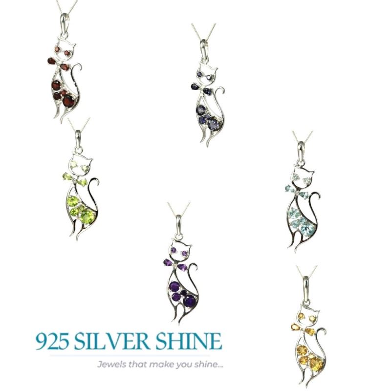 Blue Topaz Gemstone Handmade Pendants In 925 Sterling Silver Jewelry 925SP244-1_2