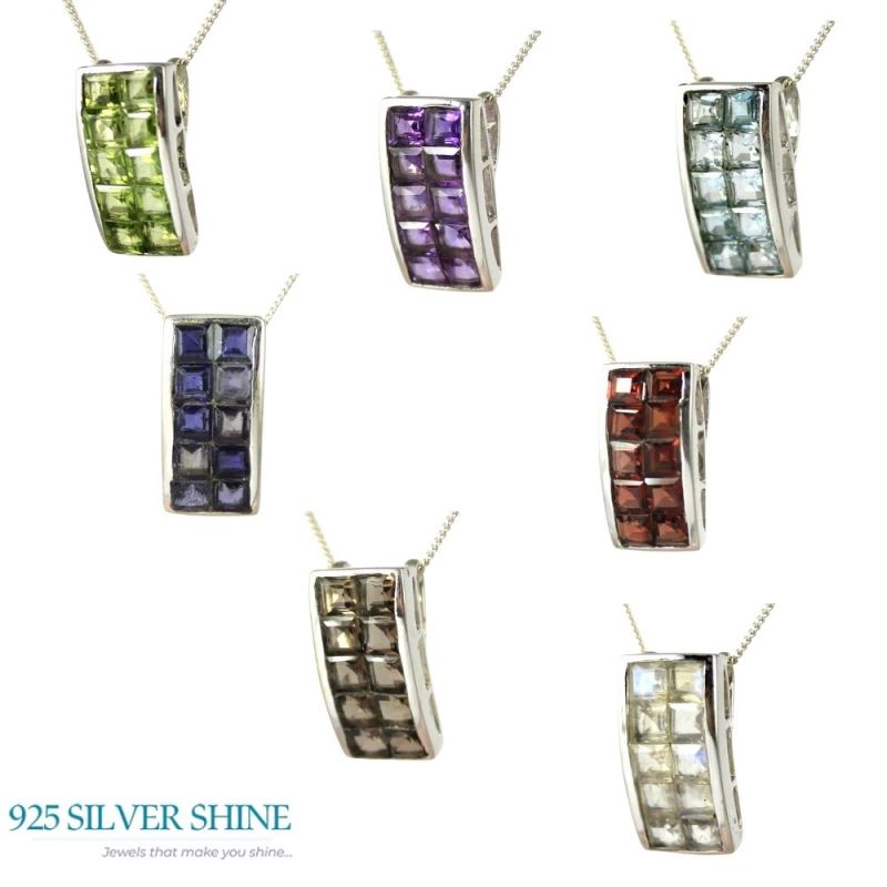 925 Sterling Silver Handmade Pendants In Blue Topaz Gemstone Jewelry 925SP245-5_2