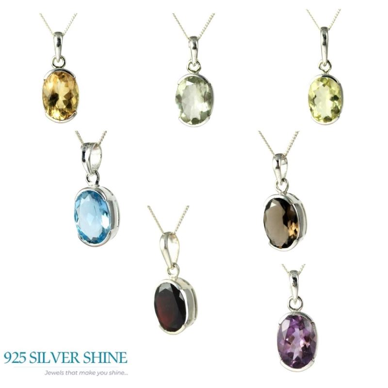 Smokey Gemstone Handmade Pendants In 925 Sterling Silver Jewelry 925SP251-7_2