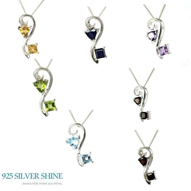 925 Fine Silver Pendants In Smokey Gemstone Jewelry 925SP253-3_1