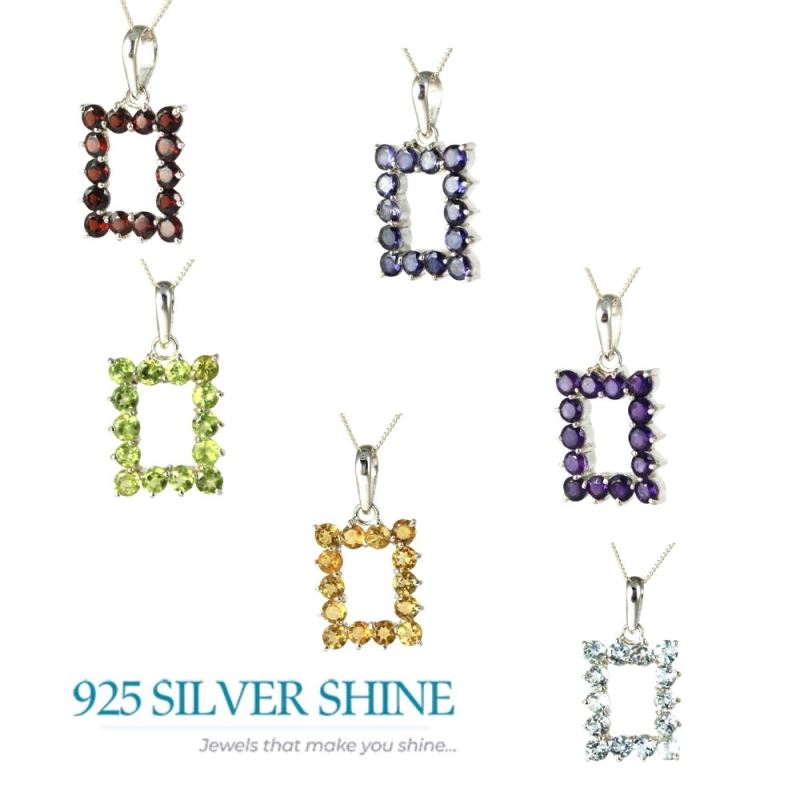 925 Fine Silver Pendants In Iolite Gemstone Jewelry 925SP255-5_1