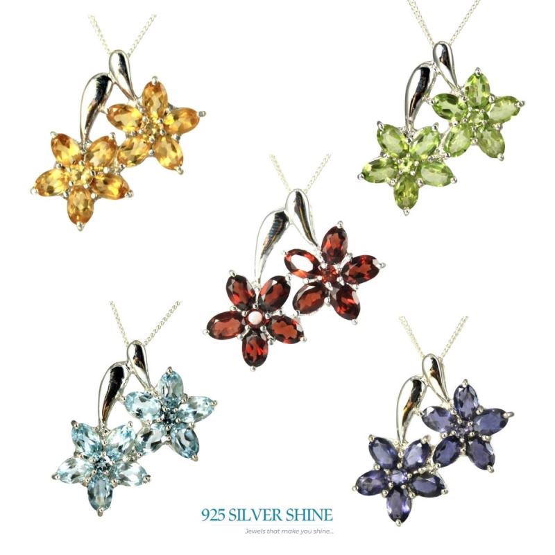 Blue Topaz Gemstone Pendants In 925 Solid Silver Jewelry 925SP258-5_1