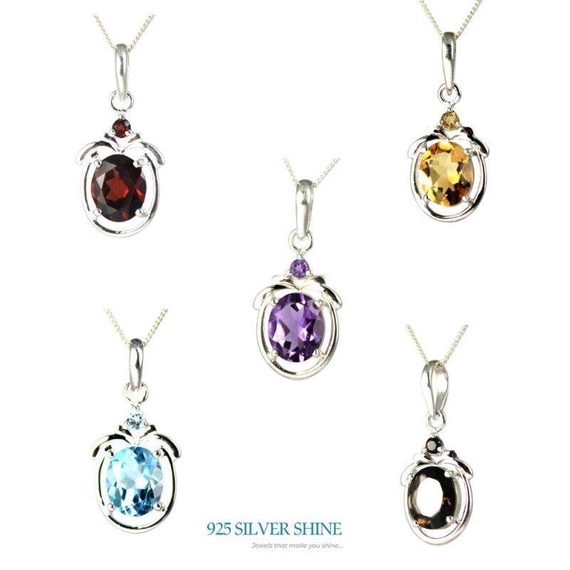 Citrine Gemstone Pendants In Fine Sterling Silver Jewelry 925SP259-4_2