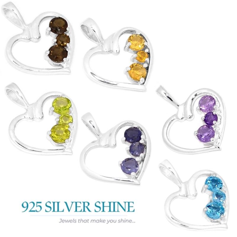 925 Sterling Silver Handmade Pendants In Amethyst Gemstone Jewelry 925SP277-1_1