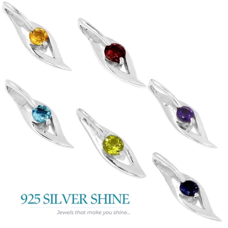 925 Fine Silver Pendants In Blue Topaz Gemstone Jewelry 925SP280-5_2