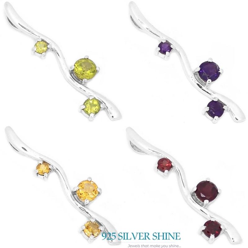 Amethyst Gemstone Handmade Pendants In 925 Sterling Silver Jewelry 925SP282-4_2