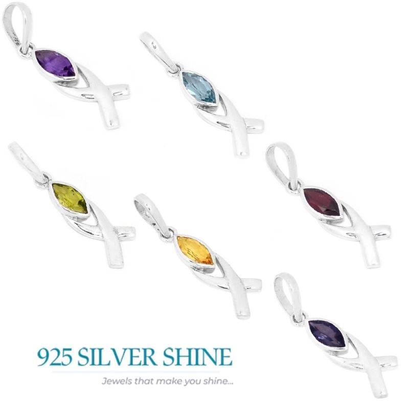 Iolite Gemstone Pendants In Fine Sterling Silver Jewelry 925SP283-2_2